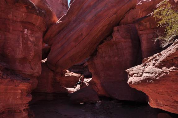 Pequeno descanso durante caminhada no incrível Parque Nacional Talampaya, na Argentina
